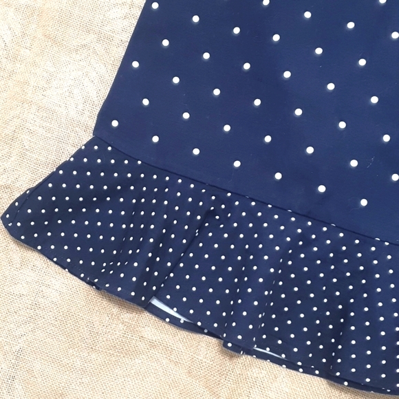 Tokito Size 8 Navy Blue and White Polka Dot Ruffle Skirt - Picture 2 of 5